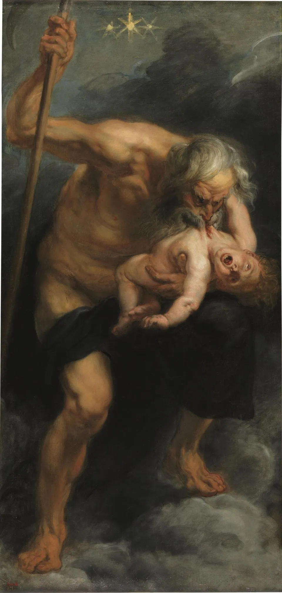 Rubens’s Saturn: a bearded old god bites into the chest of a crying infant.